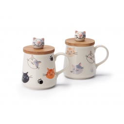 Tazza con coperchio- Gatti