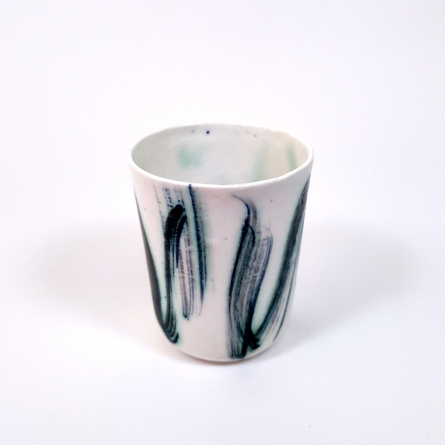 Tazza di porcellana con motivi verdi blu dimensione piccola