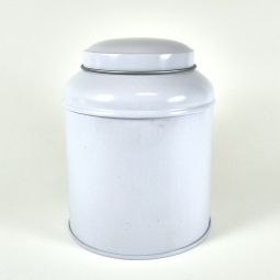 Barattolo metallico bianco per tè e infusi da 100 g circa