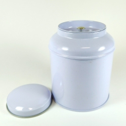 Barattolo metallico bianco per tè e infusi da 100 g circa
