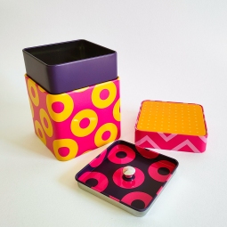 Barattolo porta tè e infusi Joy fantasia rosa multicolore