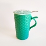 Mug tisaniera in ceramica colroe verde acqua di alta qualità