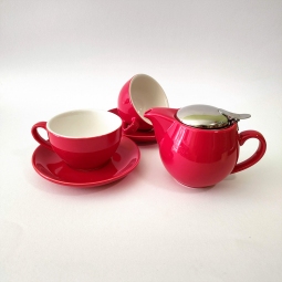 Set quattro tazze per tè e tisane con filtro integrato in ceramica