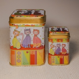 Barattolo in latta decorato grande porta tisane e spezie